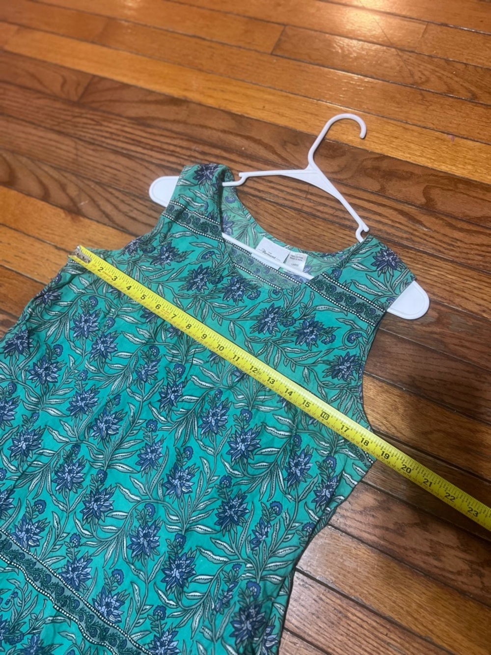 The Vermont Country Store
 Green Floral Tiered Sleeveless Midi Dress - Brand - Picture 5 of 8